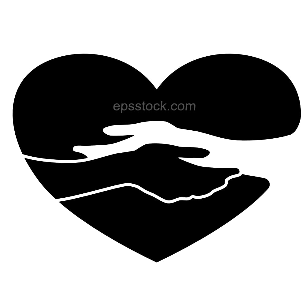 heart shape with hand embrace