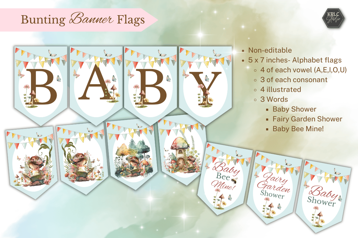 Fairy Garden Baby Shower Kit PDF - KRLC Studio
