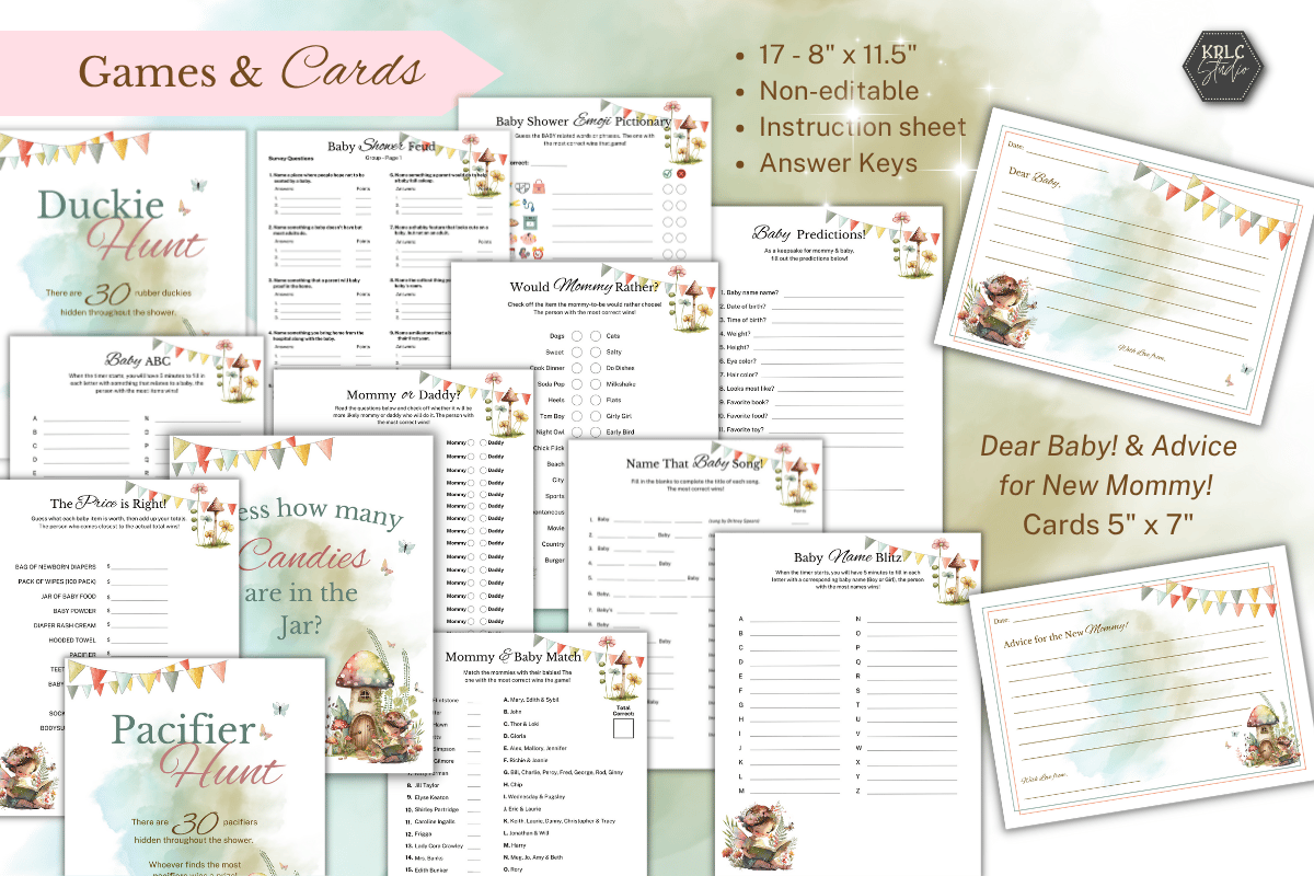 Fairy Garden Baby Shower Kit PDF - KRLC Studio