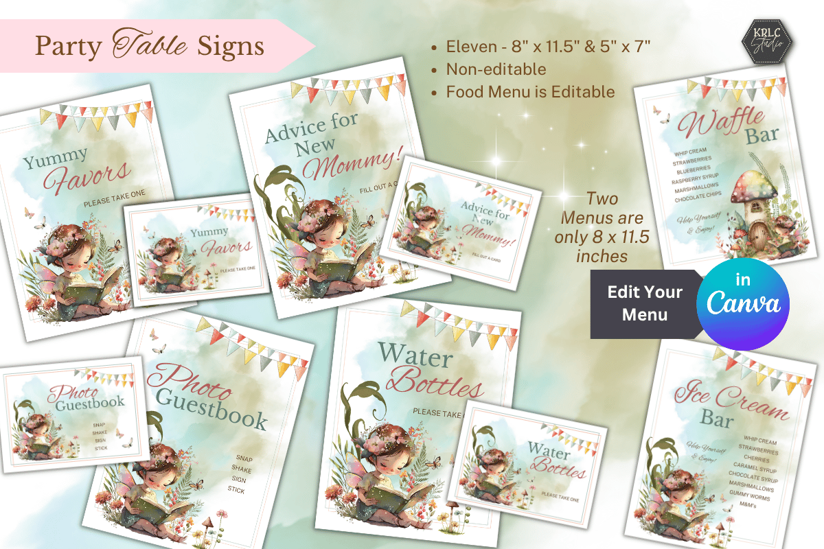 Fairy Garden Baby Shower Kit PDF - KRLC Studio