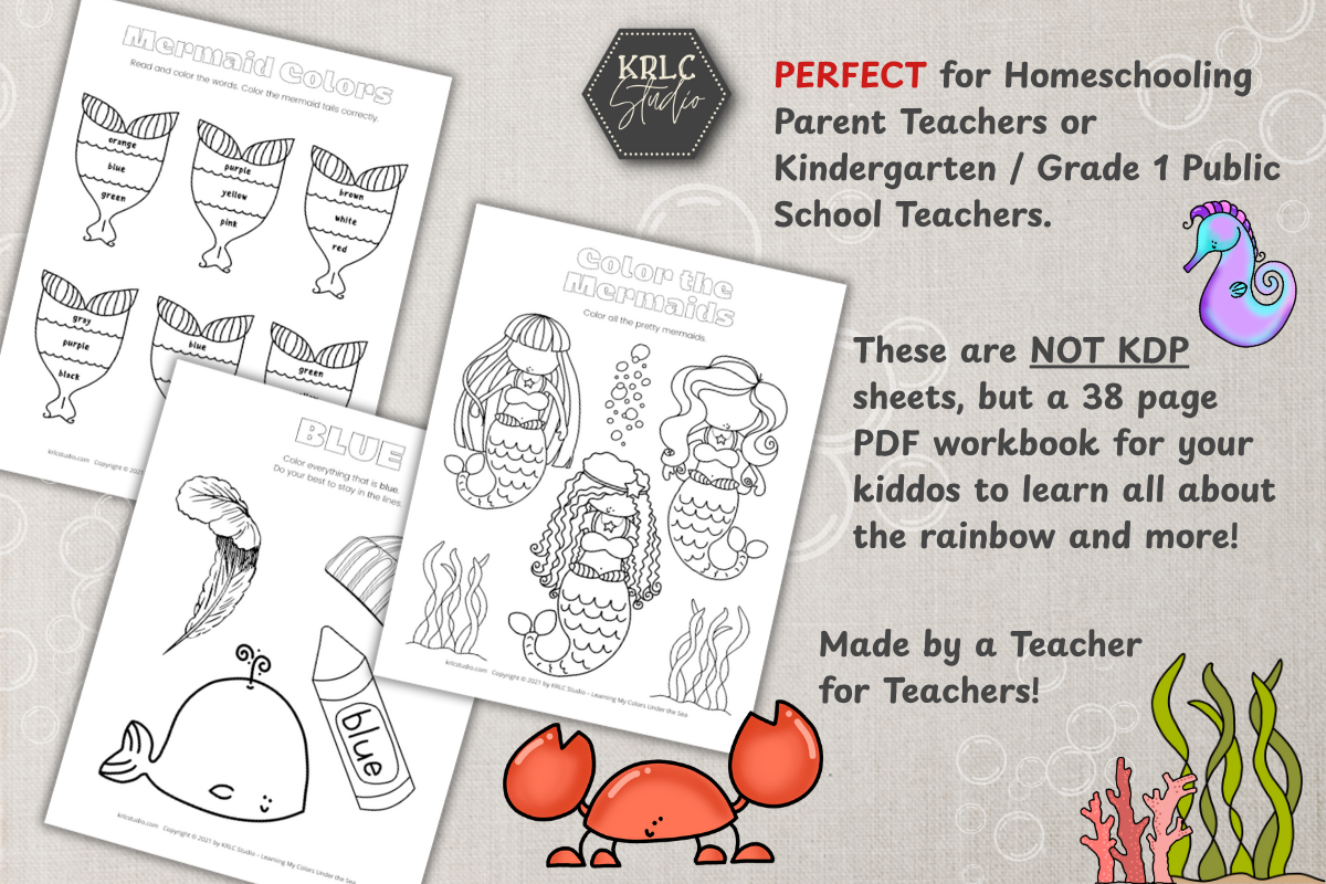 Learning my Colors Under the Sea PDF Booklet - KRLC Studio