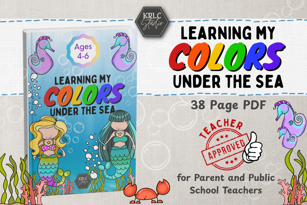 Learning my Colors Under the Sea PDF Booklet - KRLC Studio Cover