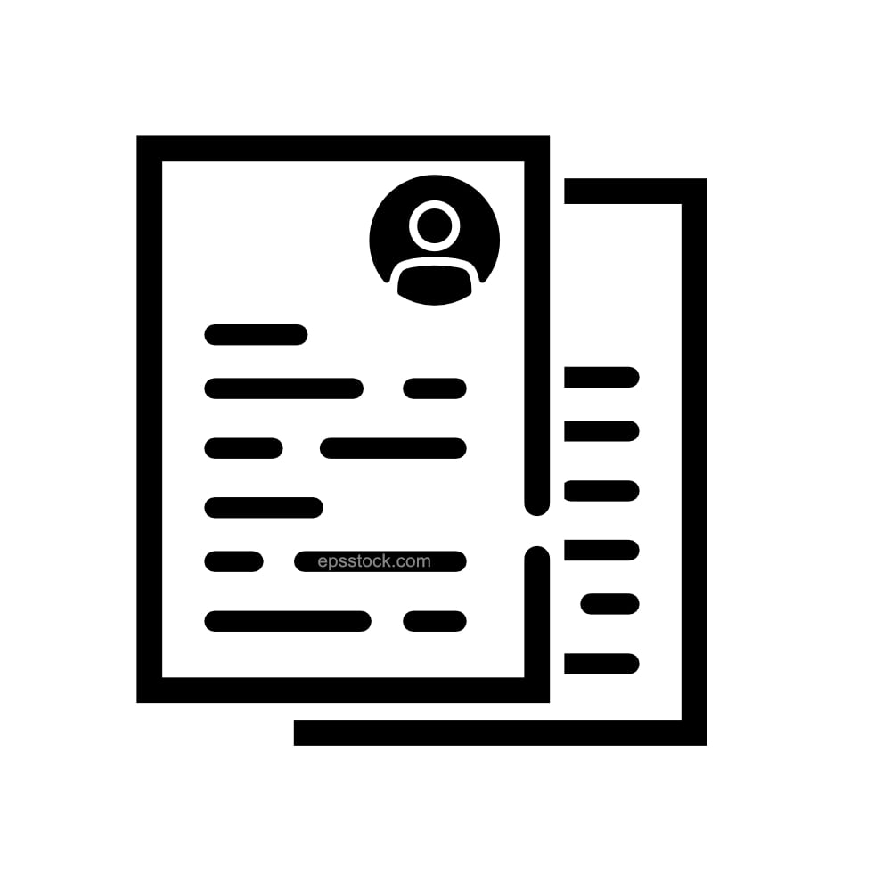 CV emblem, black isolated silhouette