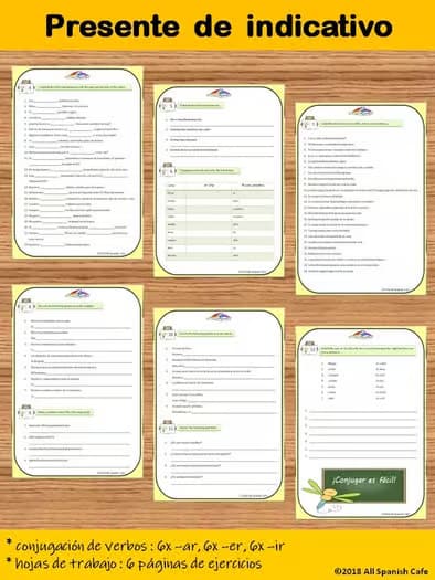 Presente de indicativo: Verbos regulares (-ar, -er, -ir) - Ejercicios