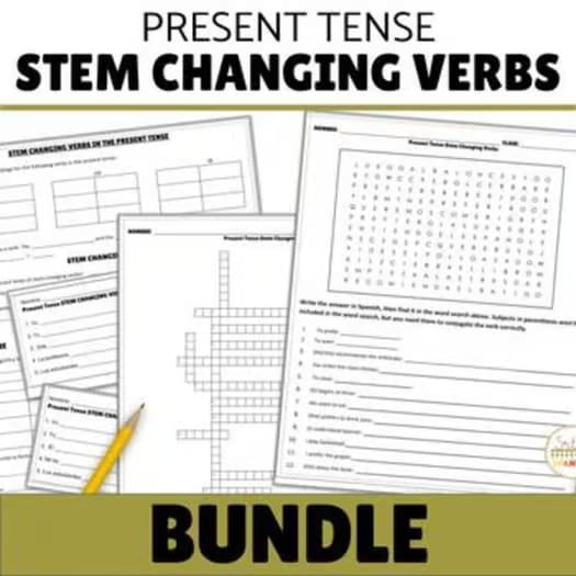 Stem Changing Verbs in Spanish Present Tense Boot Verbs Spanish Word Search