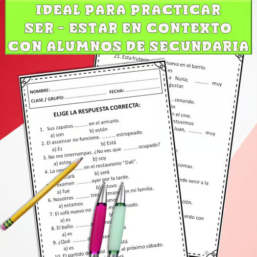 Spanish Ser vs Estar Practice Activities Test | Answer Keys Print & Digital Quiz
