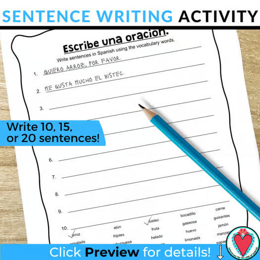 Spanish Food Vocabulary Worksheet Spanish Word Search Activity Sub Lesson Plans