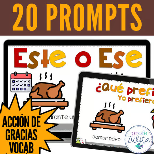 Thanksgiving Activity in Spanish - Would You Rather? Acción de Gracias Game