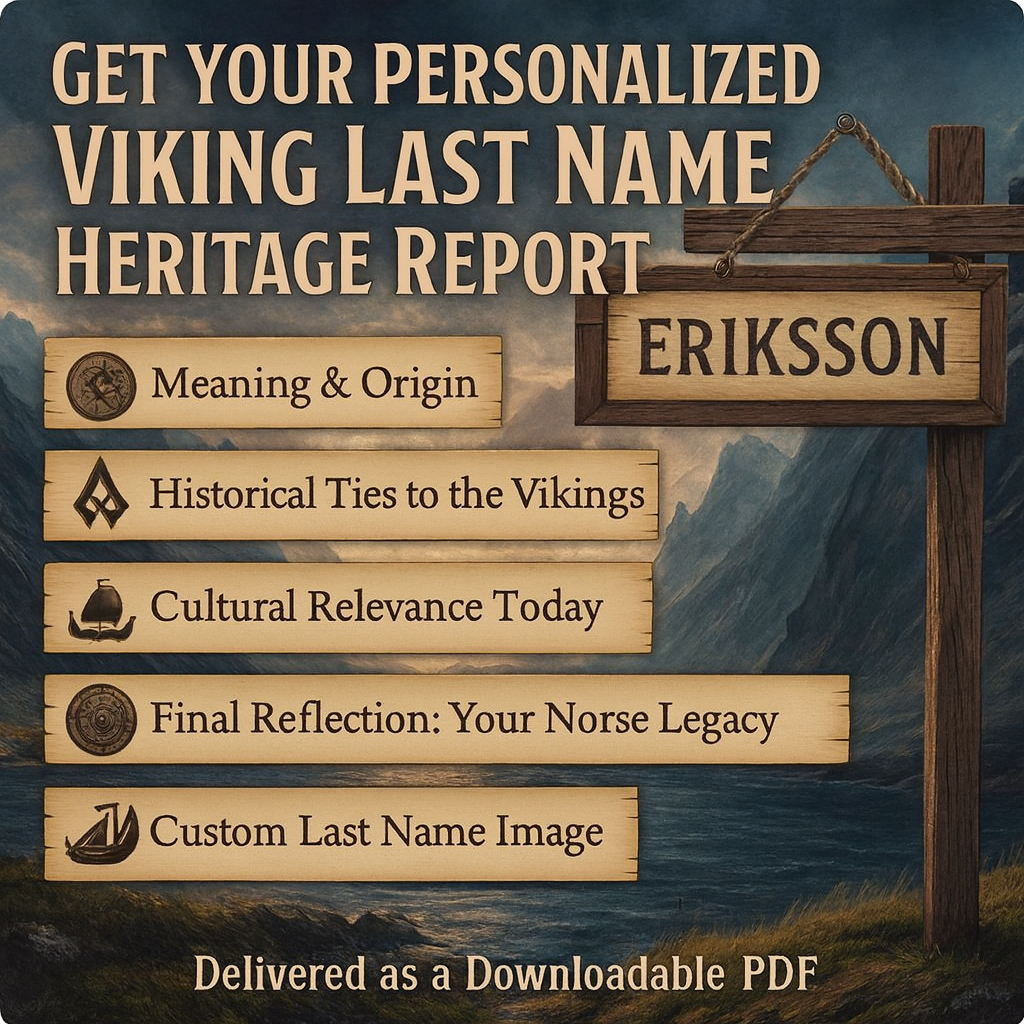 Last Name Viking Heritage Report with Custom Image- PDF - Payhip