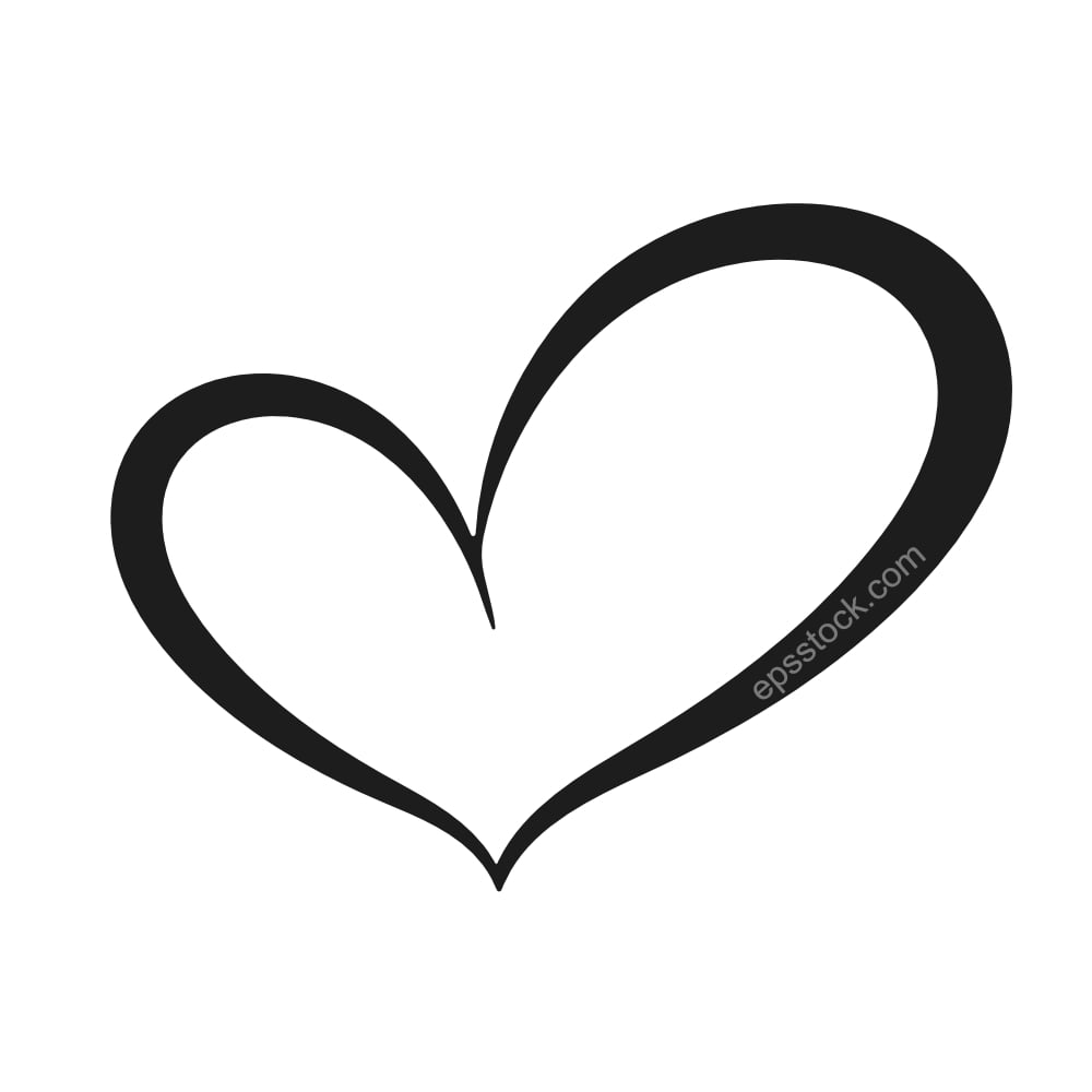 Calligraphy heart sign