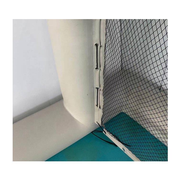 Everything included with the golf simulator: enclosure, pump, sandbags, and screen