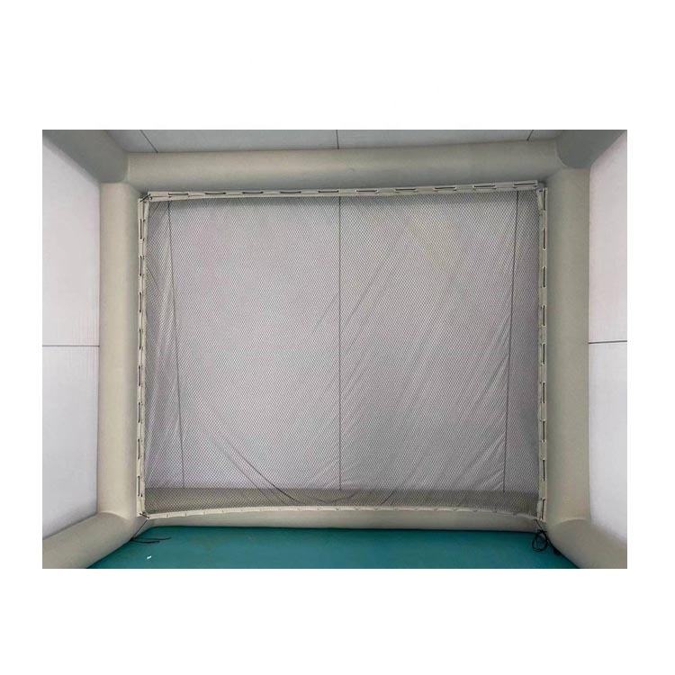 Deflated golf simulator packed into its compact PVC carry bag for easy storage