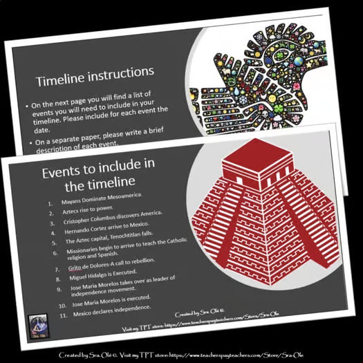 Mexican Independence Day Timeline and Research Activity Spanish Class