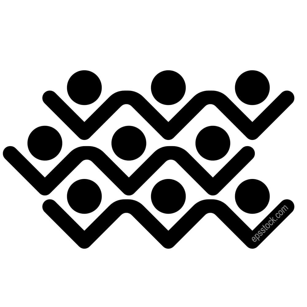 Happy team with raised hands