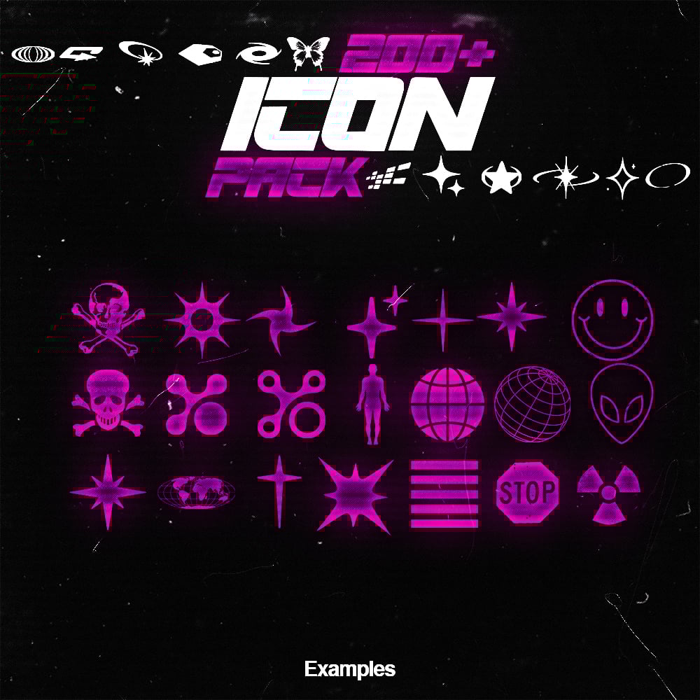 Example usage: icons applied to a website or social media post design