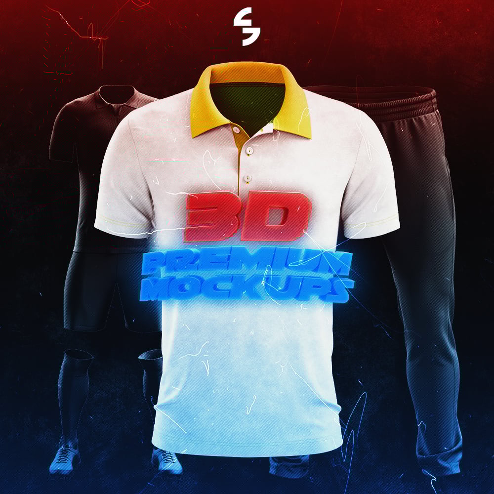 Mock-up showing multiple apparel items arranged in a digital fashion catalog layout