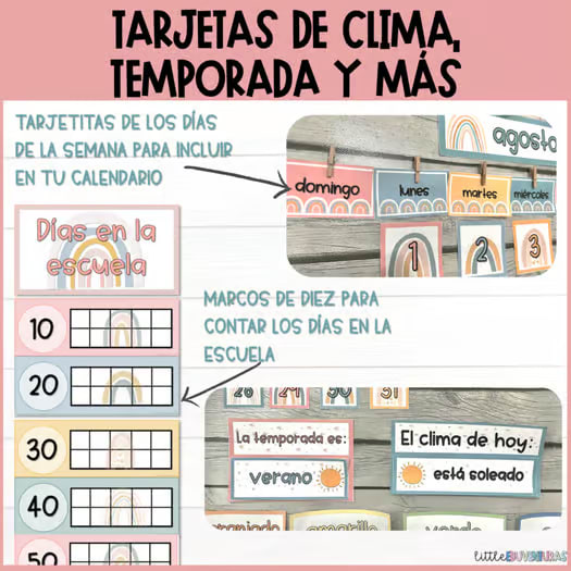 Boho Classroom Calendar in Spanish | Boho Calendario en Español