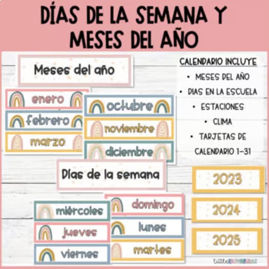 Boho Classroom Calendar in Spanish | Boho Calendario en Español