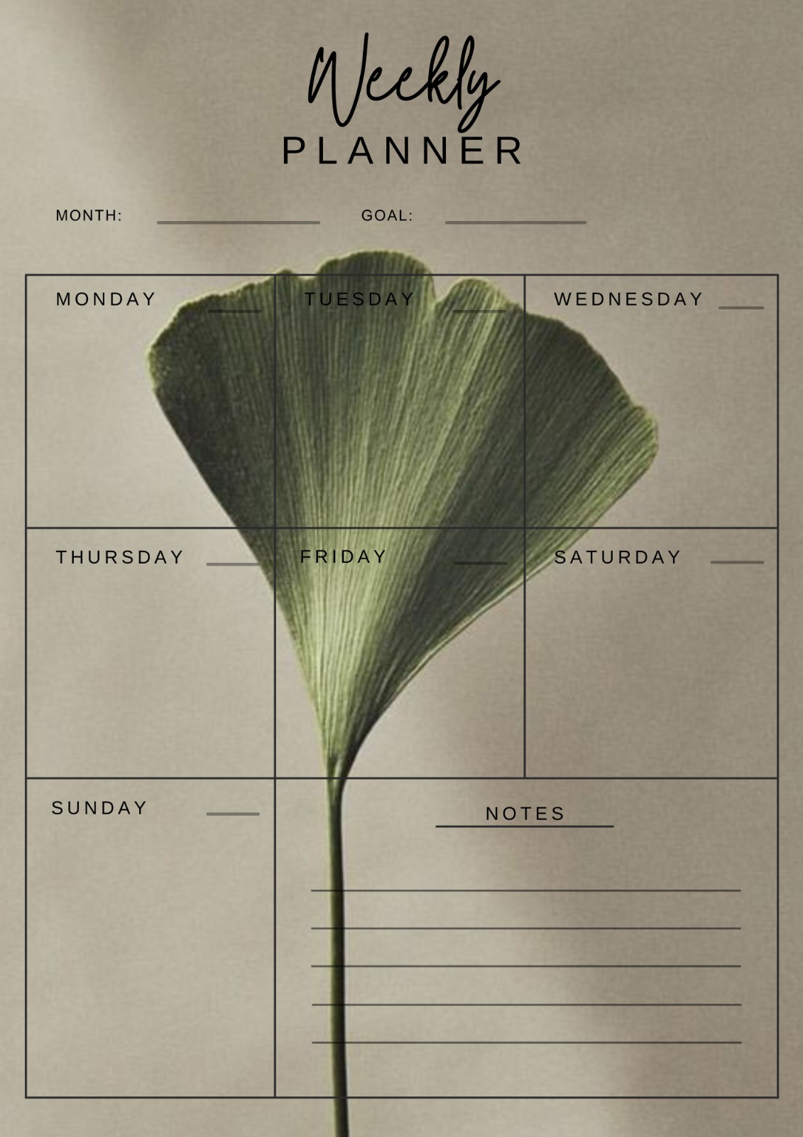 WEEKLY PLANNER PRINTABLE – 4 Week Organizer | Minimalist Digital ...