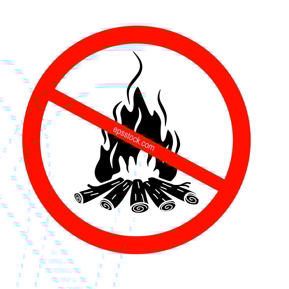 Campfire forbidden sign