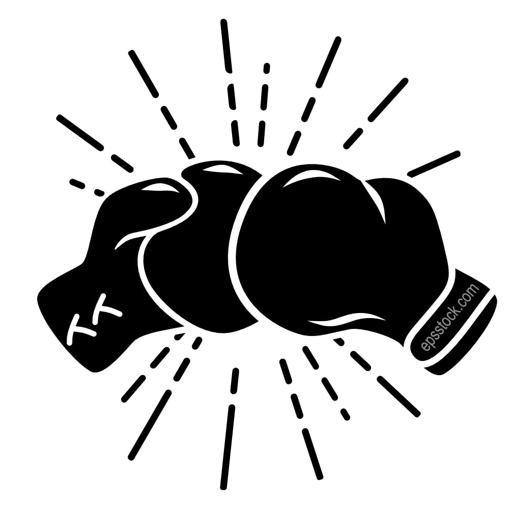 boxing gloves punch to each other