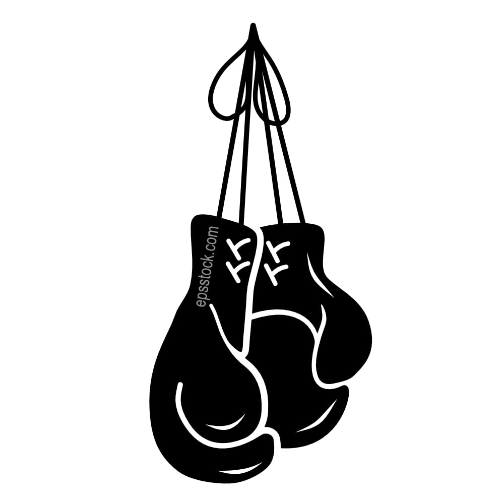hanging boxing gloves