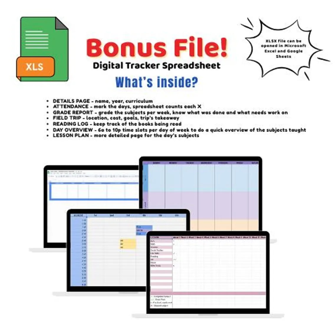 Kindergarten Homeschool Cheat Sheets & Digital Tracker – Core Subjects + Life Skills Printable Planner