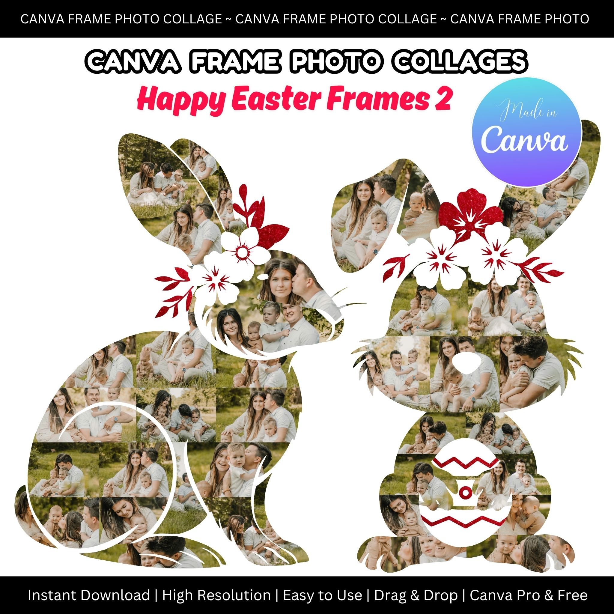 Canva Photo Collage - Happy Easter Frames 2 - Payhip