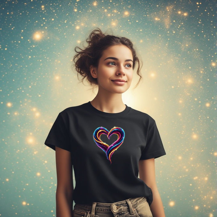 Printable Cosmic heart swirl graphic