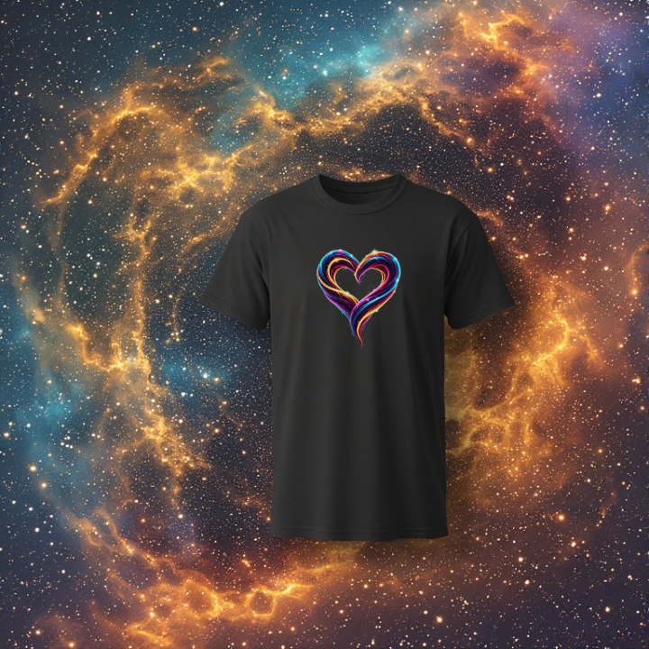 Cosmic heart swirl PNG graphic
