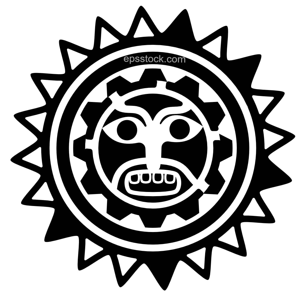 Maya sun emblem
