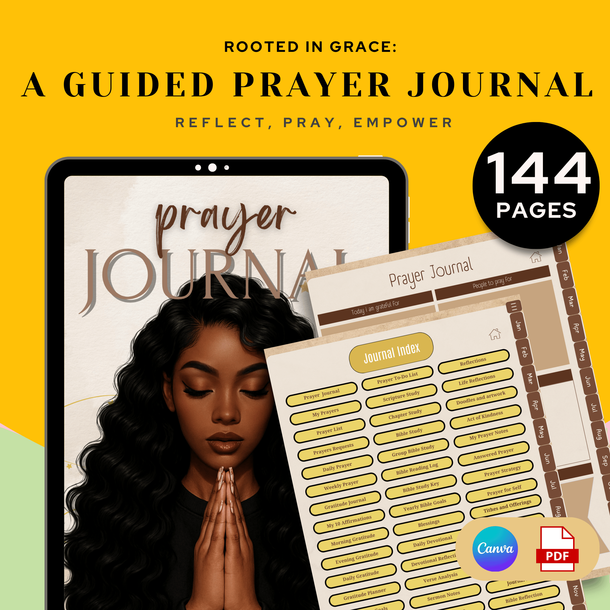Digital Prayer Journal for Black Women | 144 Pages Christian Planner ...