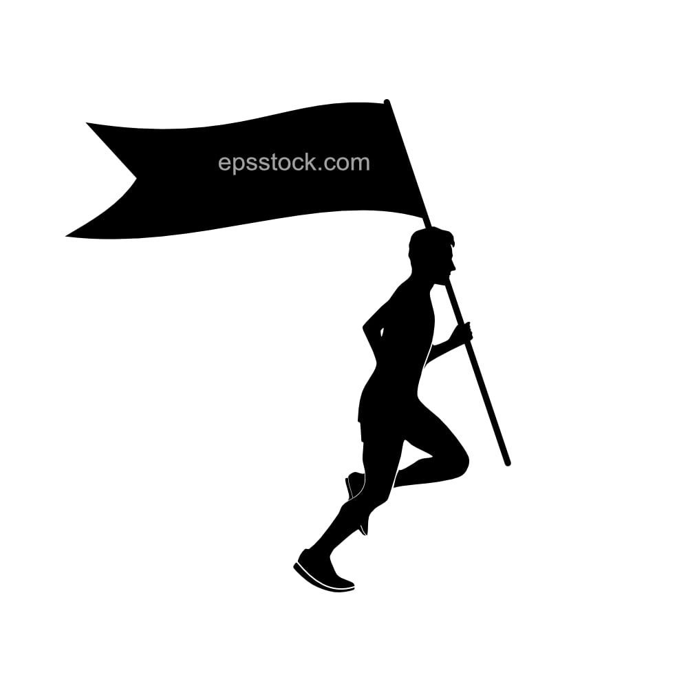 man running with flag