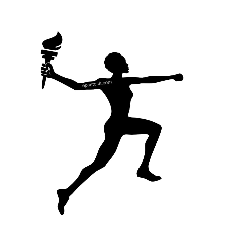 woman running with torch