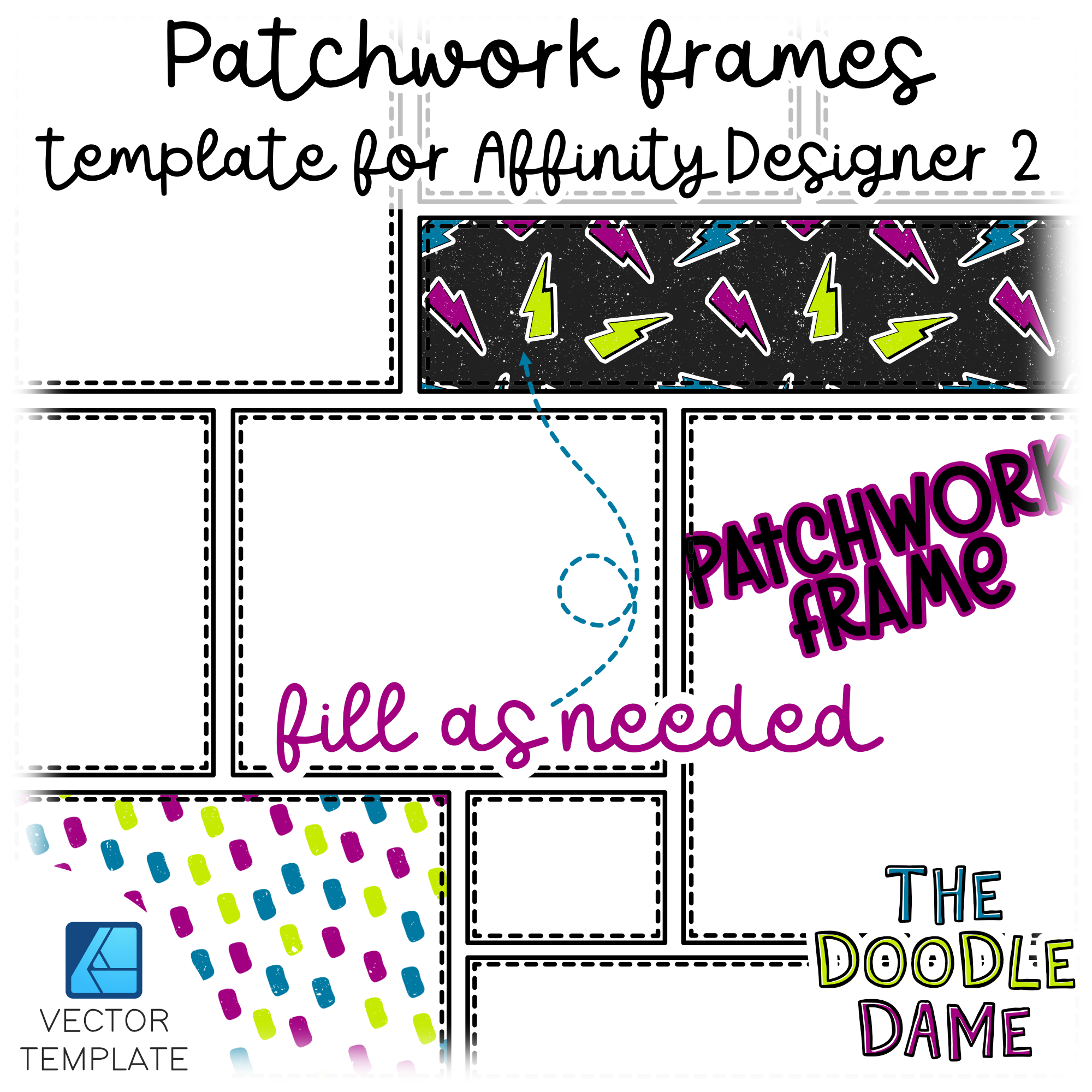 Affinity Designer patchwork frame template