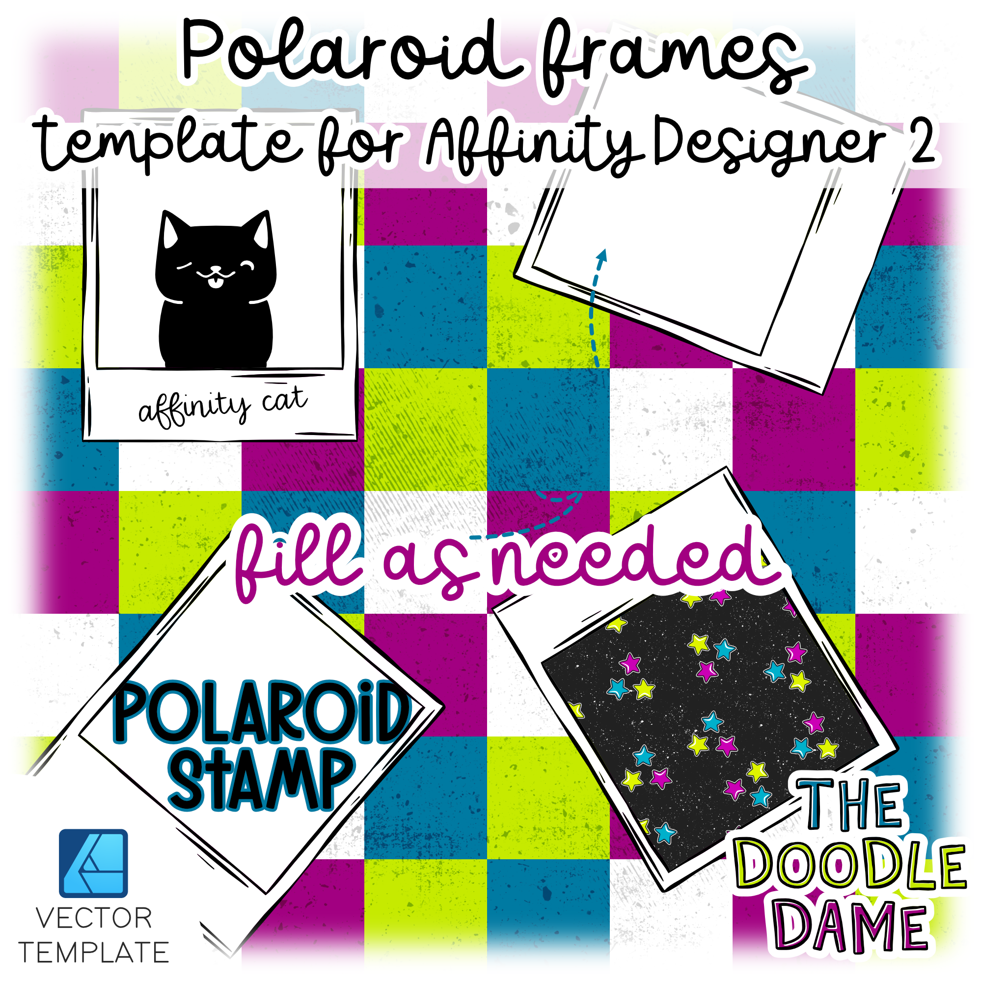 Affinity Designer polaroid frame template