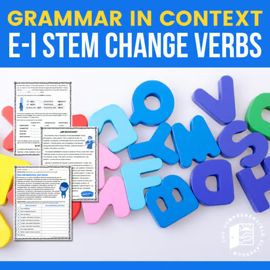 Stem change e-i verbs with reading: Spanish Grammar in Context