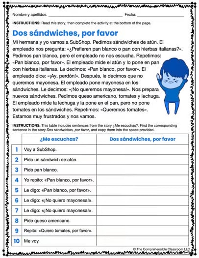 Stem change e-i verbs with reading: Spanish Grammar in Context