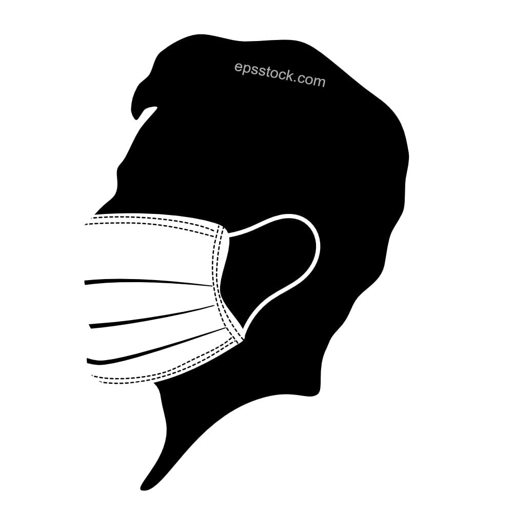 Young man in medical surgical mask