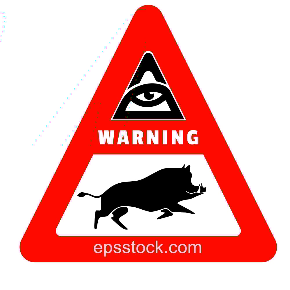 Boar warning sign