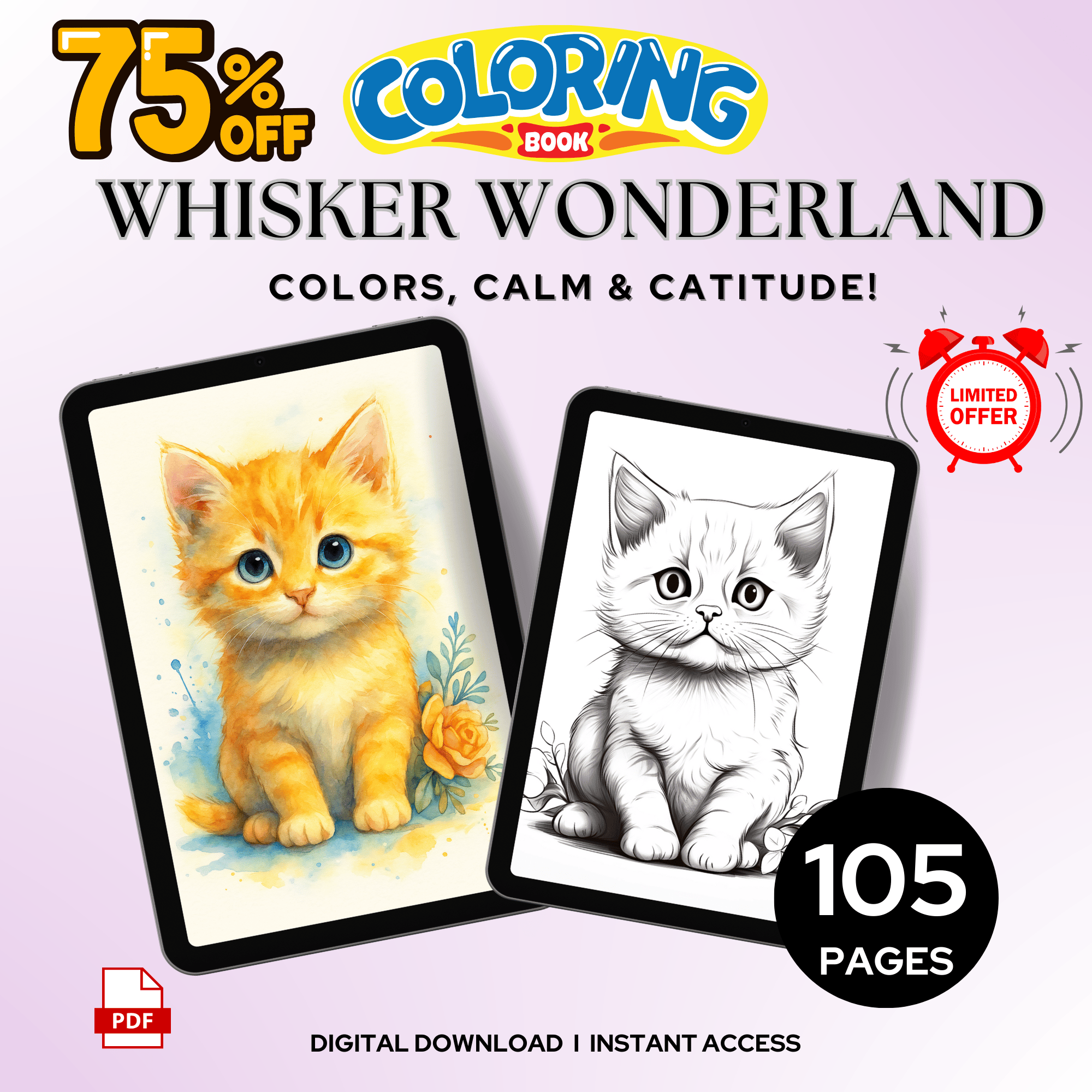 105 Cat Coloring Pages for Adults and Kids – Printable Cute and Funny ...