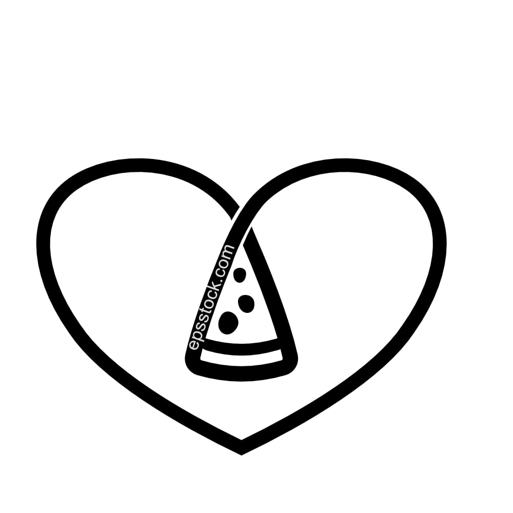 pizza in heart