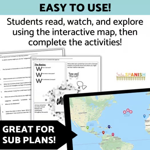 Carnaval Spanish Carnival Virtual Field Trip for Spanish Class IN ENGLISH