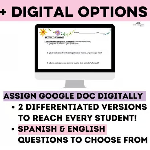 Editable Encanto Movie Guide Questions English & Spanish Emergency Sub Plans