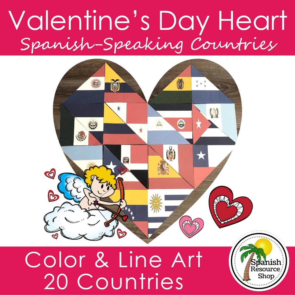 Spanish Speaking Countries Valentine's Day Heart
