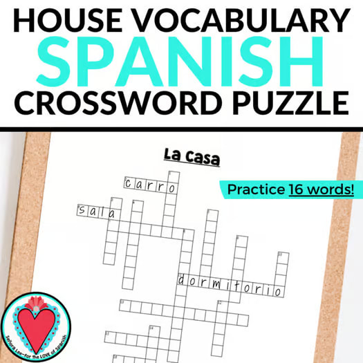 Spanish House Furniture Vocabulary Activities Worksheet Bingo Game LaCasa BUNDLE