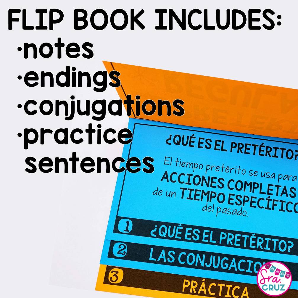 Regular Preterite El Pretérito Flip Book with DIGITAL option for Google Slides