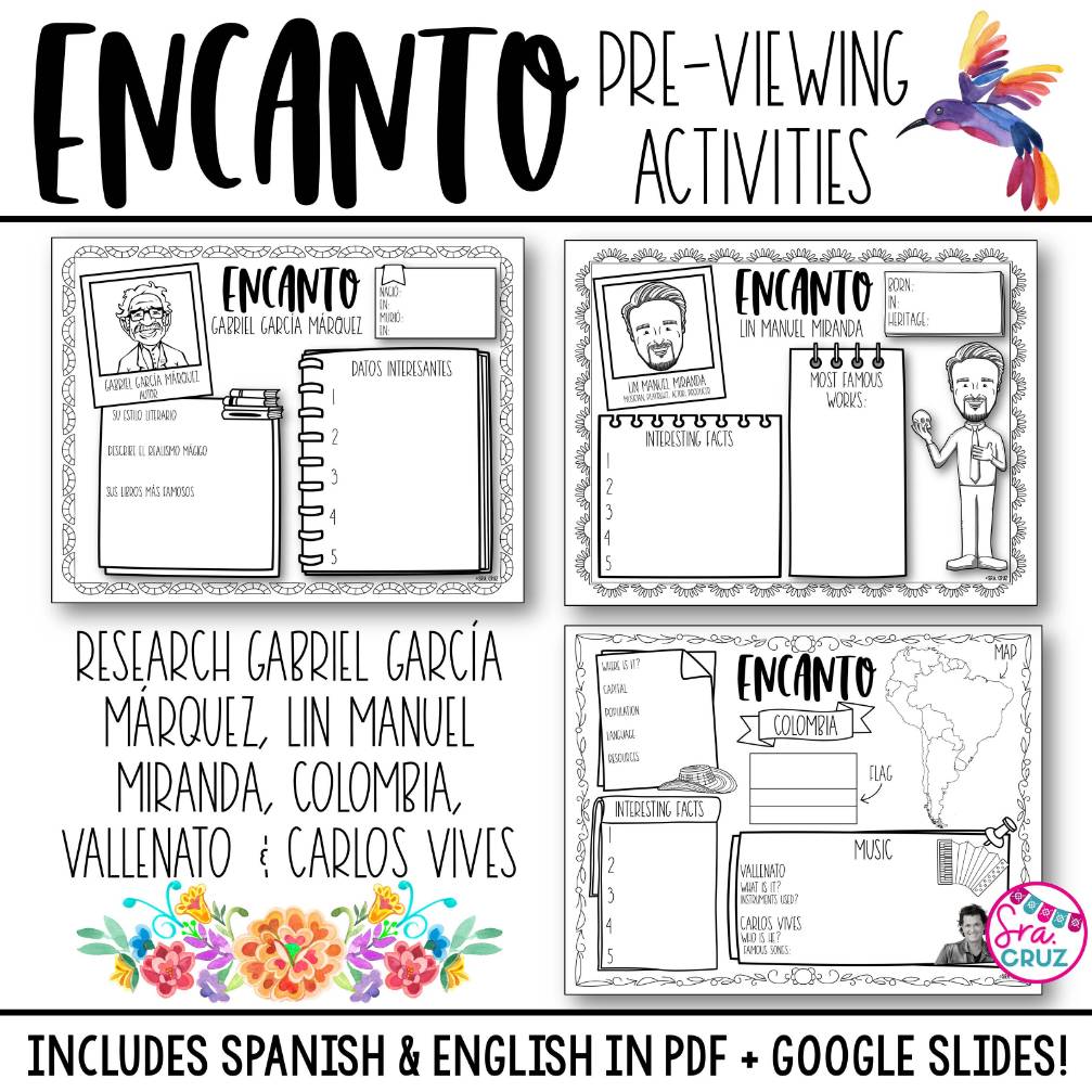 Encanto Movie Guide Movie Questions and Activities for Spanish Class + Digital