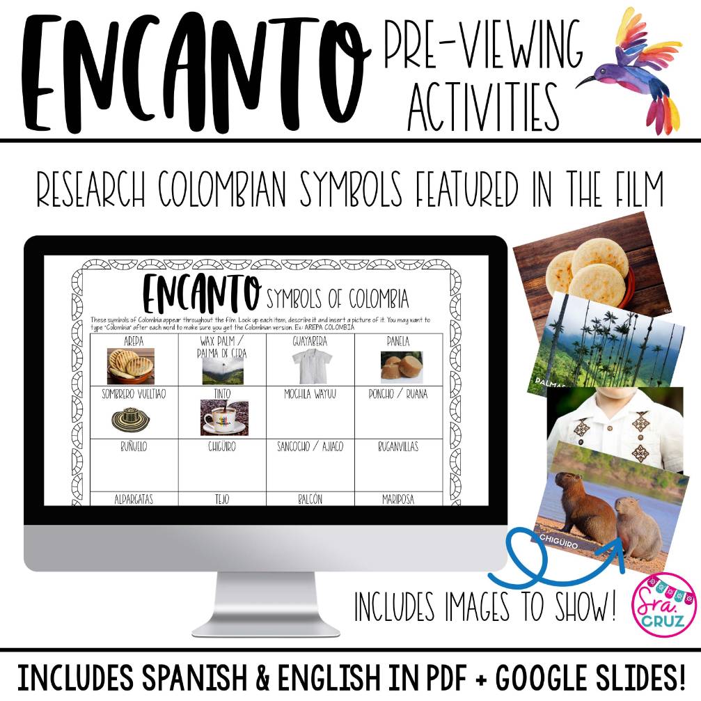 Encanto Movie Guide Movie Questions and Activities for Spanish Class + Digital