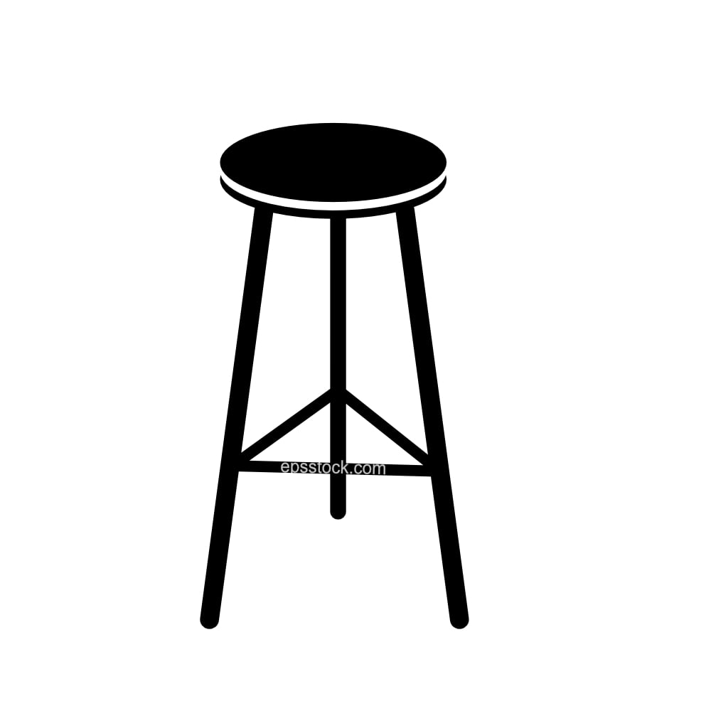 Three legged bar stool